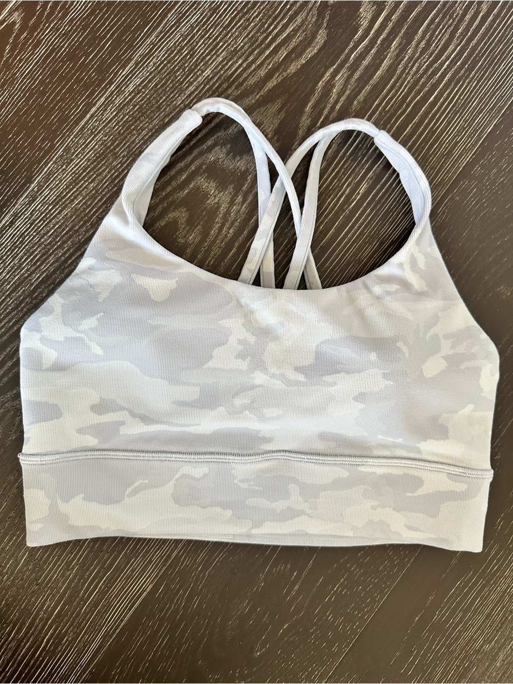 lululemon athletica Light Gray Camo Strappy Sports Bra Tank